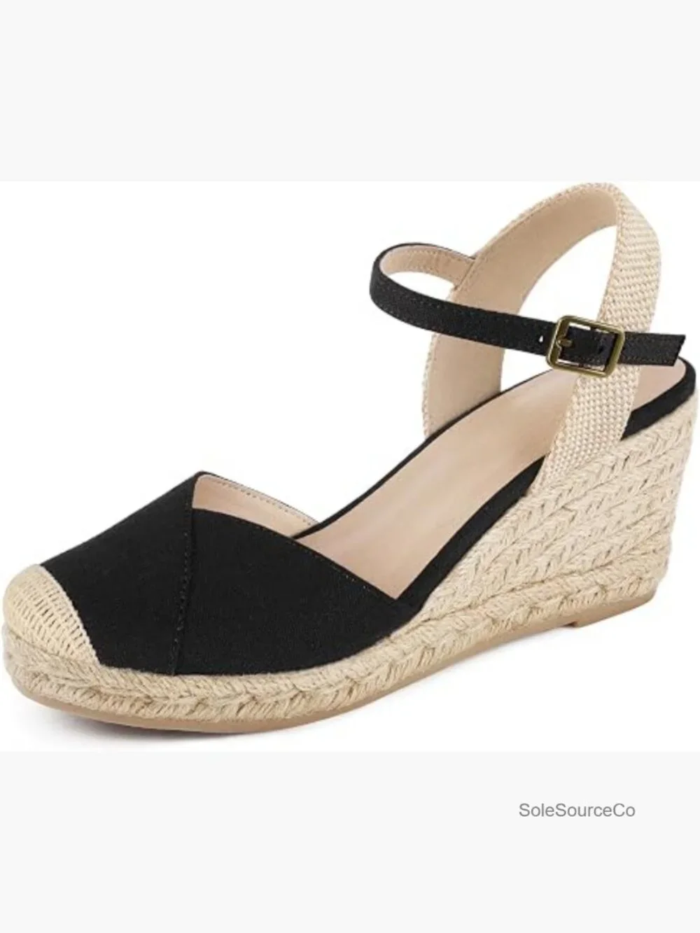 Closed Toe Platform Wedge Sandals Espadrilles Buckle Ankle Strap Summer